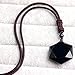 Blue Europa Black Obsidian Natural Stone Pendant with Adjustable Necklace