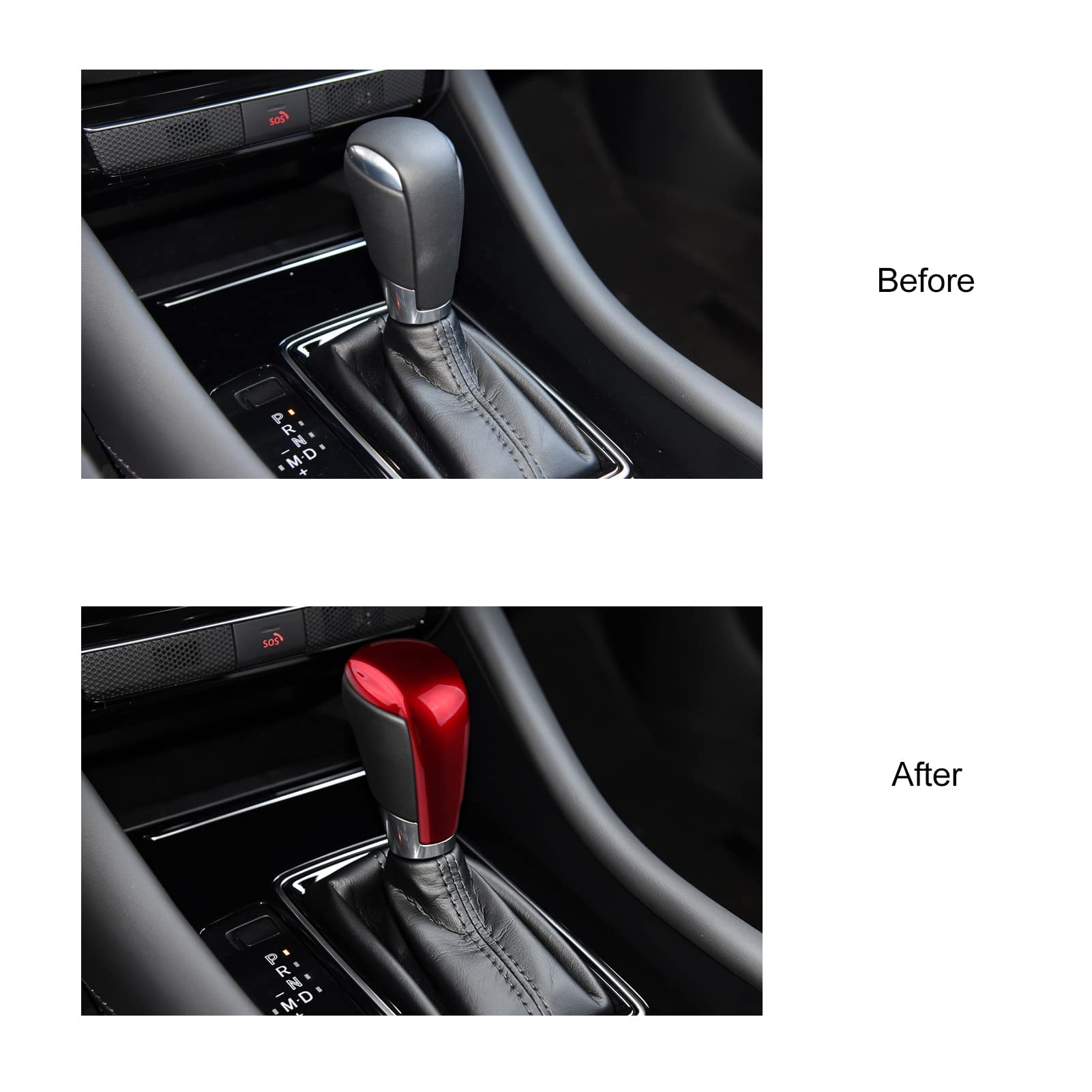 ANFOKAS Compatible with Mazda CX-5 CX-9 CX-3 6 3 Accessories Car Gear Shift Knob Cover Trim Cap Gear Panel Gears Sporty Interior Decoration Sticker -Red