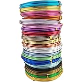 Inspirelle 20 Colors Aluminum Craft Wire Bendable Metal Wire for Jewelry Craft Making, 3M Each Color (12 Guage (2.0mm))