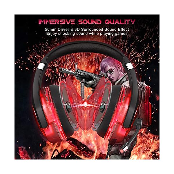 HOMVILLA Cuffie da Gioco, Cuffie da Gaming per Audio Stereo per PS4 Xbox  One PC Nintendo Switch, Cuffie Over Ear con Cancellazione del Rumore, Cuffie  con Microfono da 3,5 mm - Cuffie
