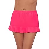 Aqua Green Womens High Waist Slimming Ruffle Skirted Swim Bottom