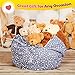 Premium Large Stuffed Animal Storage Bean Bag Chair, Free Bookmark and Pocket, Unisex, Multipurpose Storage, Perfect Decorative Kid's Room, Playroom Toy Organizer, Replace Your Mesh Toy Hammock or Net
