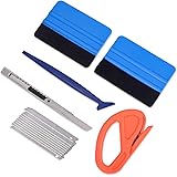 Vehicle Vinyl Wrap Window Tint Film Tool Kit Include 4 Inch Felt Squeegee, Retractable 9mm Utility Knife and Snap-off Blades,