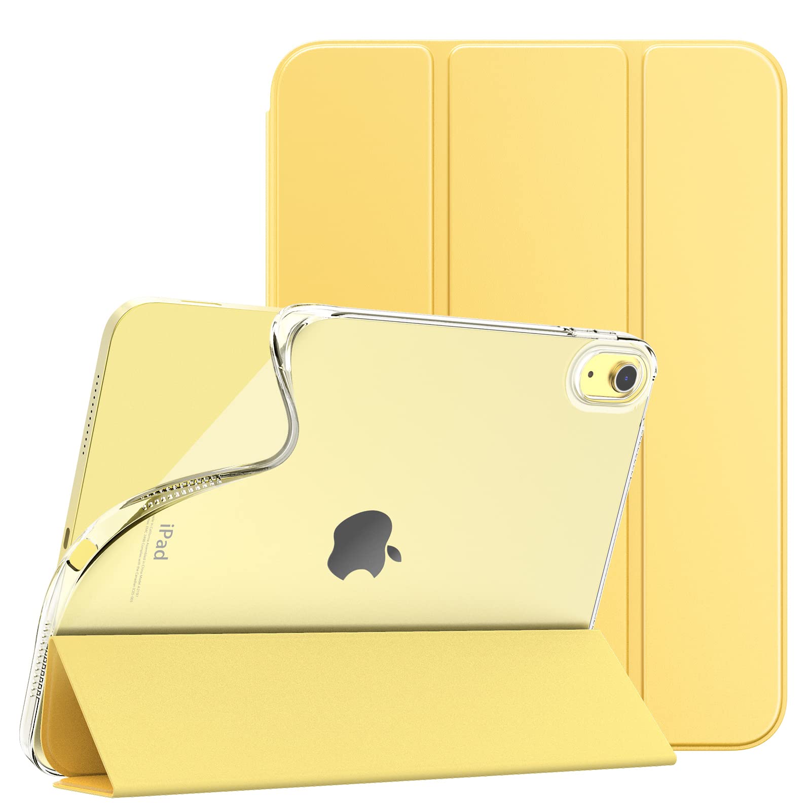 TiMOVO Case for iPad (A16) 11th Generation 11 Inch 2025, iPad 10th Generation Case 10.9 Inch 2022, Slim Soft TPU Translucent Frosted Back Cover for 11th/10th Gen, Auto Wake/Sleep - Light Yellow