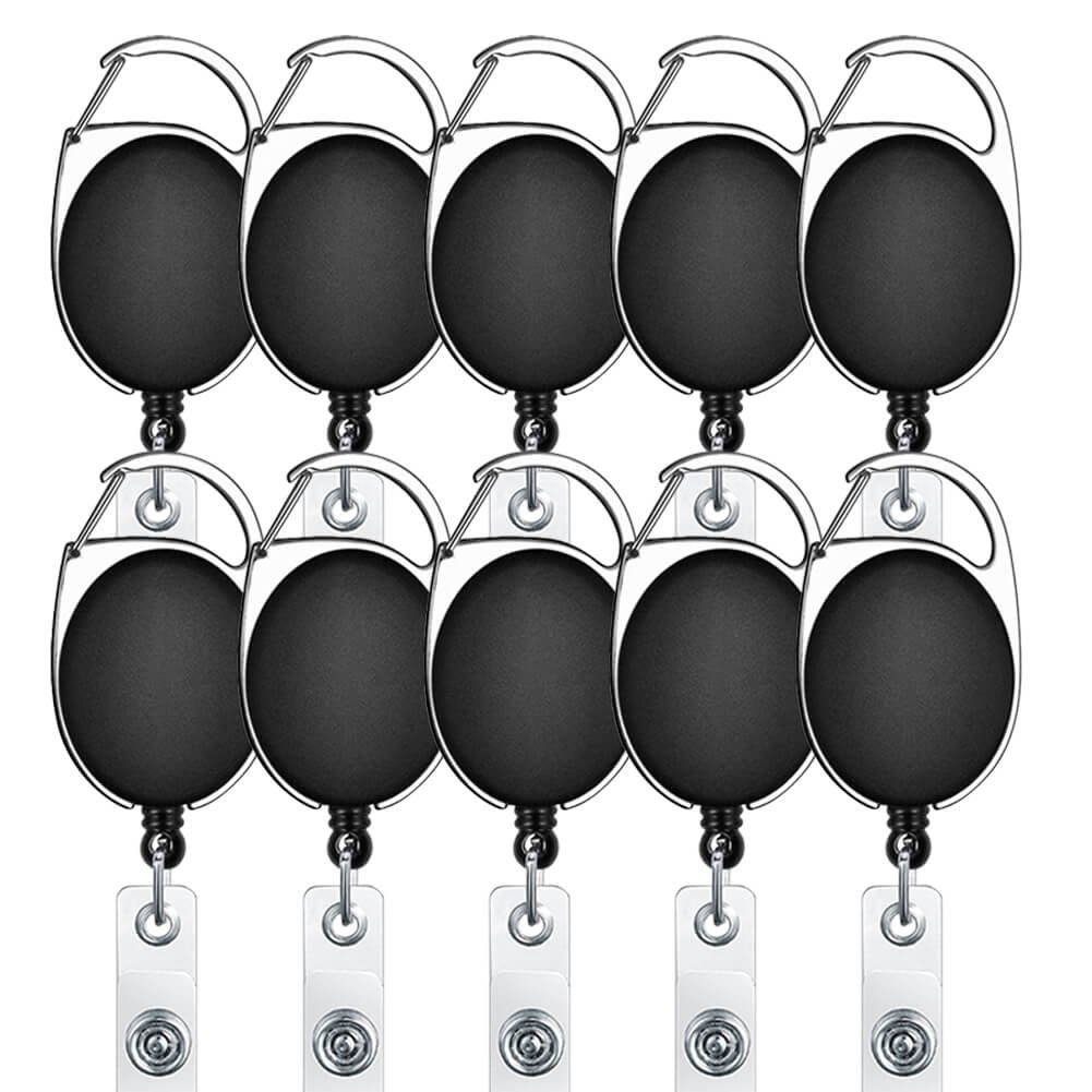Retractable Keyring,Selizo10Pcs Badge Reel Retractable Badge Holder for Key Ring Id Card Badge Holders,Retractables Keychain with Belt Clip