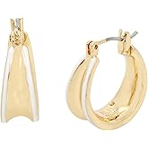 Robert Lee Morris Womens Molten Patina Curved Huggie Earrings