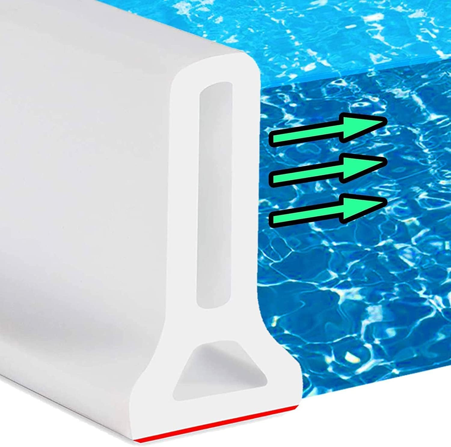 Photo 1 of Hi-Na 3ft/5ft/6ft/8ft/10ft Collapsible Shower Threshold Water Dam Water Barrier for Shower and Water Stopper Keeps Water Inside Water Threshold for Wet and Dry Separation (3ft, White)
