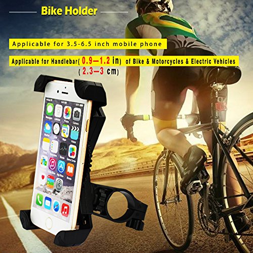 Bike Phone Mount Holder,Leepiya Universal Adjustable Bicycle Motorcycle Handlebar Phone Mount for iPhone X/8 Plus/8/7 Plus/7/6S,Galaxy S9/S9 plus,note 8/S8 plus/S8 and all 4.5-6 Inch Smartphones[Black