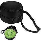 1 Pcs Travel Neck Pillow Bag, Compact Travel Neck Carrying Case Luggage Pillow Bags for Journey Airplane Train Quick Release Clasp Attaches to Luggage Purse Backpack, Pillows Not Included