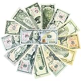 Boao Copy Money Fake Money Prop Money Set 1, 2, 5, 10, 20, 50, 100 Dollar Bills Double Sided Pretend Play Money for Motion Picture Props, 350 Bills, Amount 9,400 Dollars