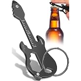 Buleens Guitar Keychain Multitool Bottle Opener, Cool Guitar-Shaped Pocket Multi Tool Beer Opener Key Chain for Men Father Grandpa Boyfriend Music Lover