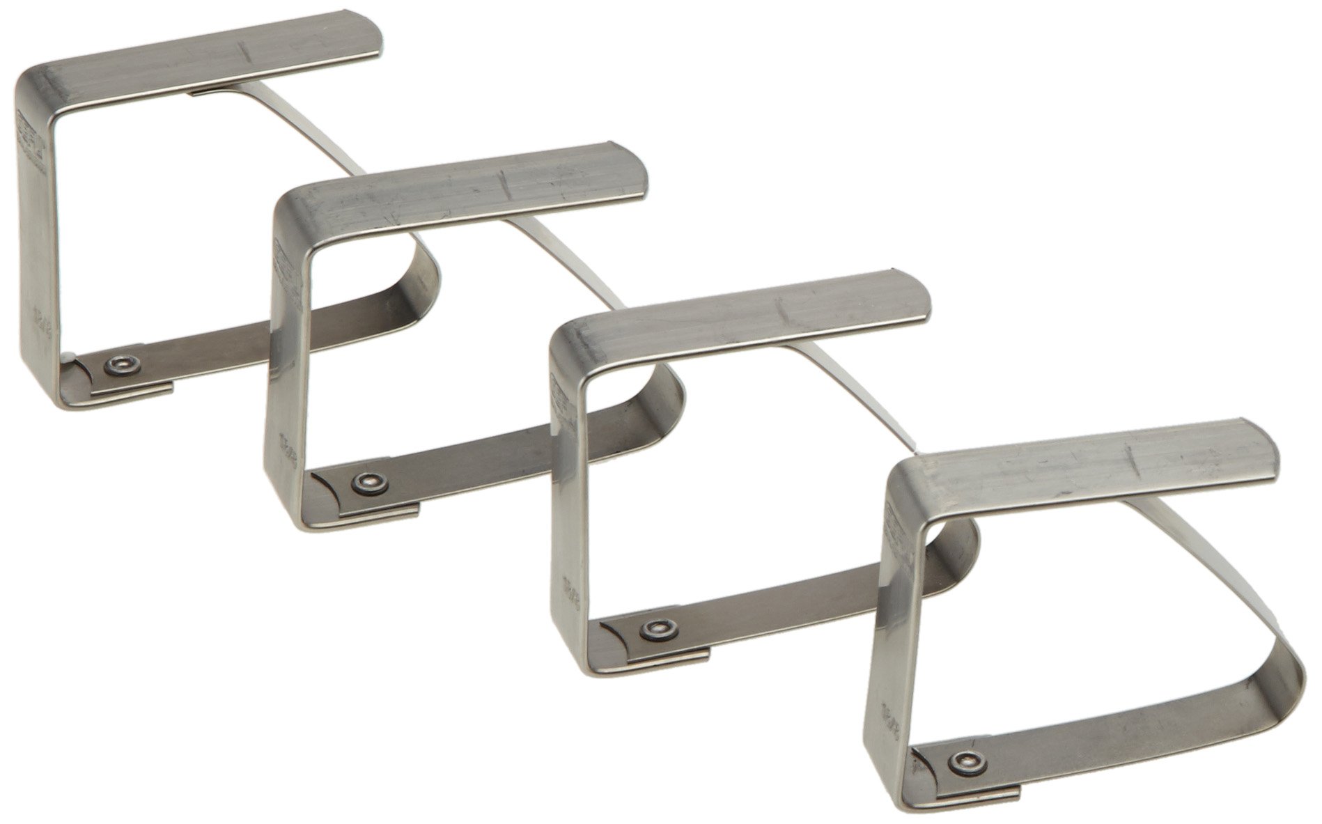Gefu Tablecloth Clamps, Stainless Steel, Silver, 4-Piece