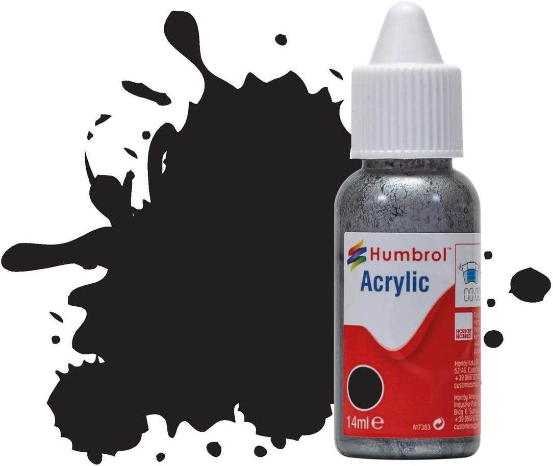 Humbrol No.33 Black - Matt Acrylic Paint 14ml DB0033, No 33 Black - Matt, 14 ml (Pack of 1)