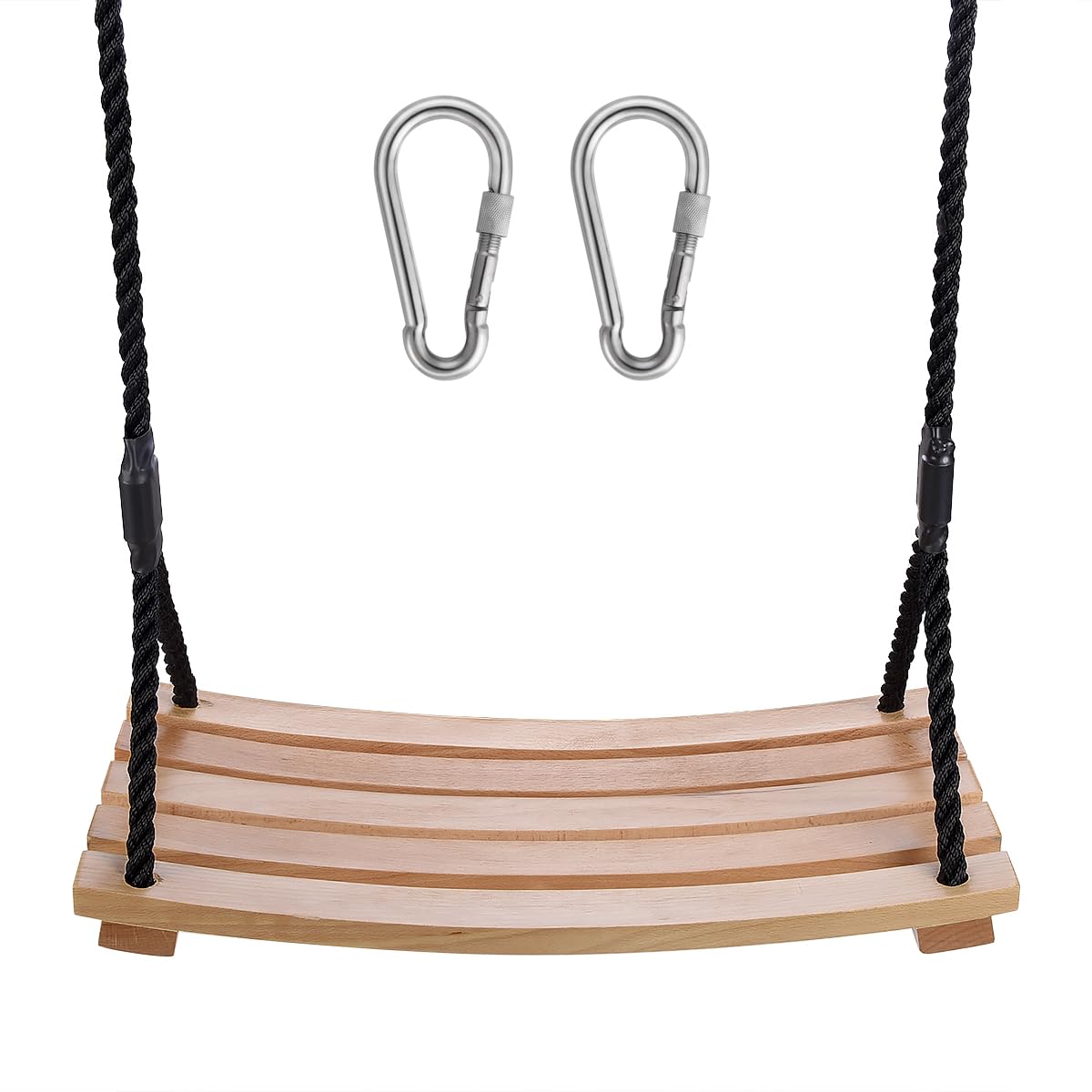 Kugooyi Swing Outdoor - Wooden Swing Seat Adults Children Garden Playground Swing with Adjustable Rope for Indoor Outdoor (56 * 25cm)