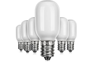 Meonum 6 Pieces Christmas Village Replacement Light Bulbs, E12 Candelabra Base T20 LED Bulbs, 0.7W 120V Replacement Light Accessories for Villages Houses, Christmas Tree, Halloween Pumpkin