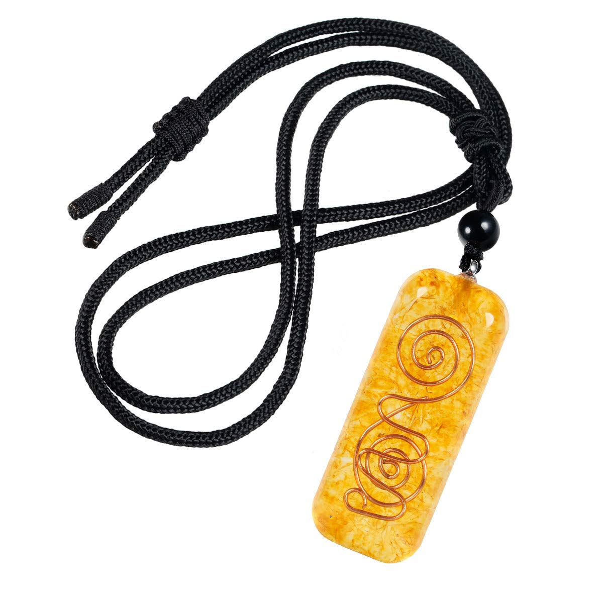 Nupuyai Spiral Healing Rock Crystal Necklace for Women Men, Chakra Stone Pendant with Adjustable Cord 65cm