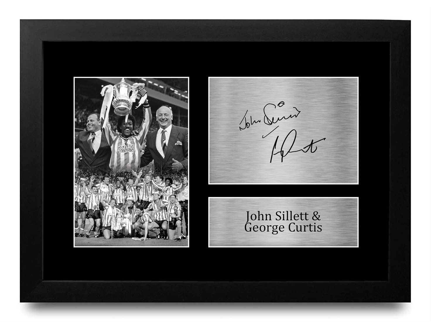 HWC Trading FR A4 John Sillett & George Curtis Coventry City FA Cup 1987 Gifts Printed Signed Autograph Picture for Football Fans and Supporters - A4 Framed