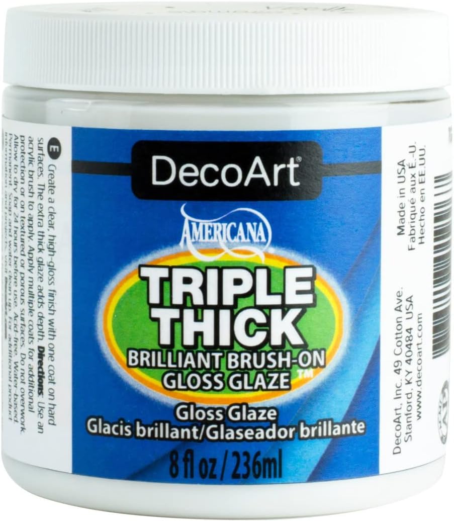 DecoArt Triple Thick Gloss Glaze 8oz Brilliance Brush-On Diamond Clear