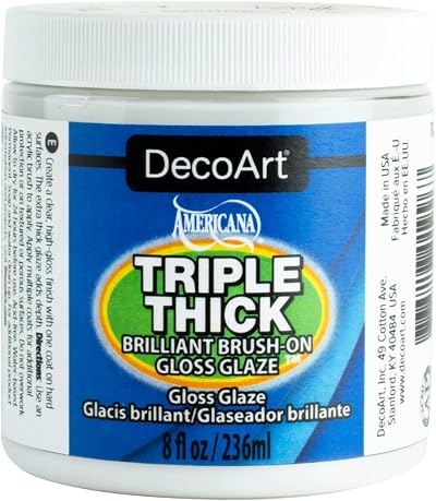 DecoArt Triple Thick Gloss Glaze 8oz Brilliance Brush-On Diamond Clear