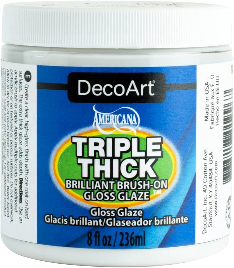 DecoArt Triple Thick Gloss Glaze 8oz Brilliance Brush-On Diamond Clear