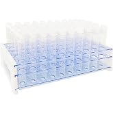 50Pcs Clear Plastic Test Tubes with Rack,16x100mm(10ml) Test Tube with Caps and 50 Holes Tubes Rack for Scientific Experiments,Party,Decorate The House,Candy Storage