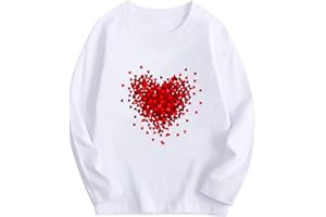 Styxlyn Girls Boys Valentines Sweatshirt 2025 Love Graphic Crewneck Long Sleeve Tops VDAY Sweatshirts Funny Clothes 3-10 Year