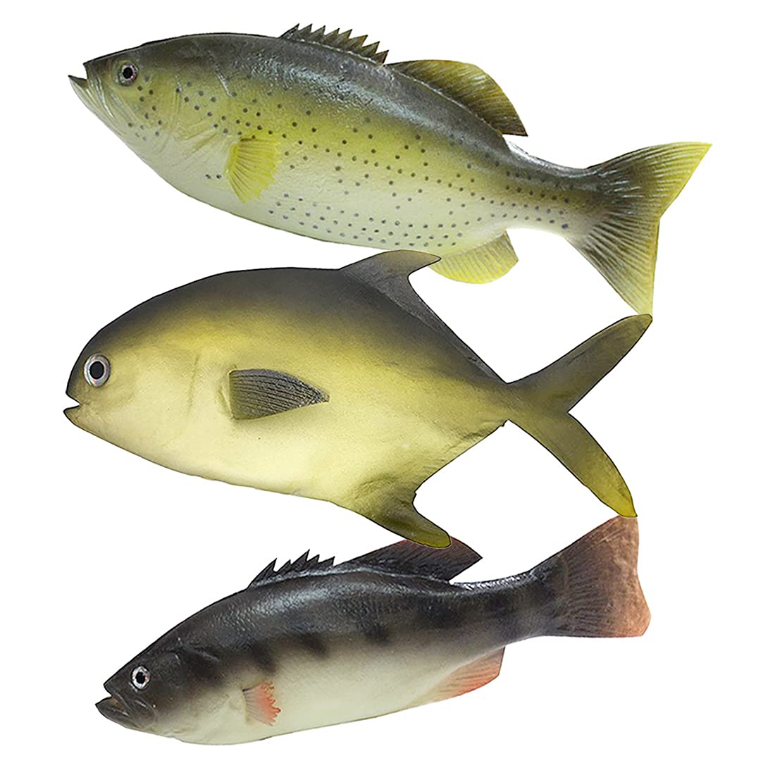 Photo 1 of 3 Pcs Lifelike Fake Fish Set, Realistic Artificial Sea Fish Model for Aquarium Display, Restaurant Showcase Ornaments, Stage Drama & Photography Props