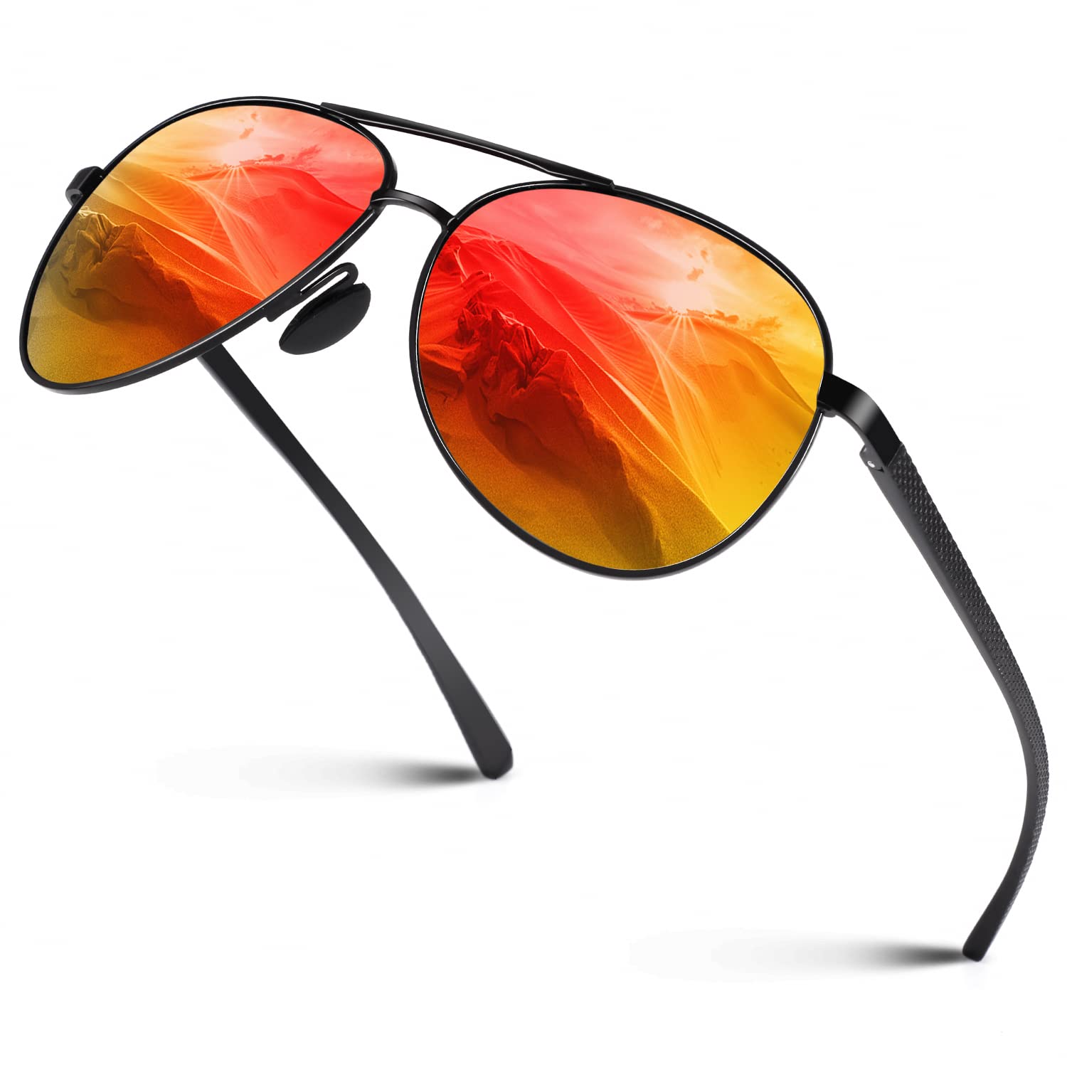 Photo 1 of CGID Sunglasses Polarized for Men and Women Classic Metal Pilot Sun Glasses Dark Shades 100% UV400 Protection for Driving M180