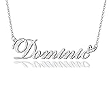 AOLO Dominic Heart Name Necklace Silver Stainless