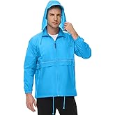 TIHEEN Men's Rain Jacket Cycling Running Jackets Waterproof Raincoat with Hood Windbreaker Hiking Jacket Rain Coat