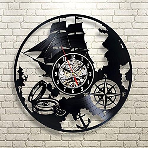 SHIP WHEEL CLOCK NAUTICAL SHIP WHEEL Decorative Vinyl Record Wall Clock Gift To Your Friends And Family For Any Occasion