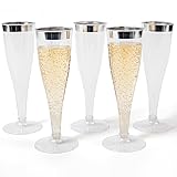 Prestee Set of 24 Silver Glitter Plastic Champagne