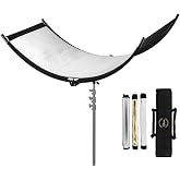 Glow ArcLight II U-Shape Curved Photography Reflector Kit, 24 x 58.5 in, with Reflective Silver, White &amp; Wave Gold Fabrics, Adjustable Base Bracket and Carry Bag for Portrait, Beauty, Photo &amp; Studio