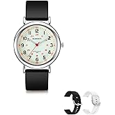 HEUREMATE 5ATM Waterproof Simple Unisex Analog Watch, Medical Professional Nurse Watch with Luminous Easy-Read Dial, Military Time, 24-Hour Second Hand, Silicone Band for Students, Fashion Women Men