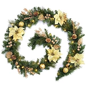 WeRChristmas Pre-Lit Decorated Garland Christmas Decoration Illuminated