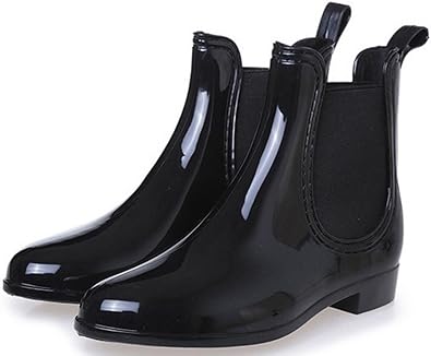 Amazon S Xiny レインブーツ レディース 防水 雨靴 シンプル ショートブーツ レインシューズ 歩きやすい 滑り止め 黒 ワインレッド ネイビー レインシューズ