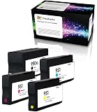 OCProducts Refilled Ink Cartridge Replacement 4 Pack for HP 950XL 951 for Officejet Pro 8610 8600 276DW 8100 8615 8620 (1 Black 1 Cyan 1 Magenta 1 Yellow)