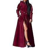 LAJIOJIO Women's 2 Piece Sets Casual Outfits,Hoodies Long Sleeves Sweatsuits and Split Maxi Skirt Lounge Sets