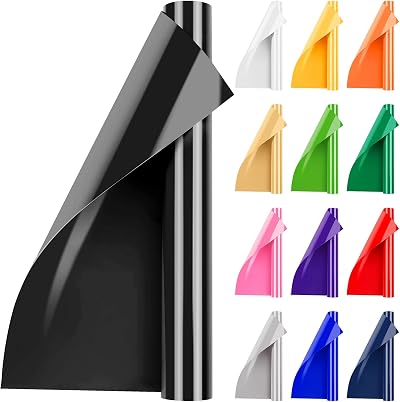 Artcut 12 x 3ft Black Heat Transfer Vinyl for Fabric Easy to Cut