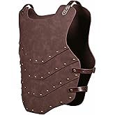 HZMAN Viking Warrior Chest Armor Medieval PU Leather Vest Leather LARP Medieval Armour for Party Cosplay Halloween