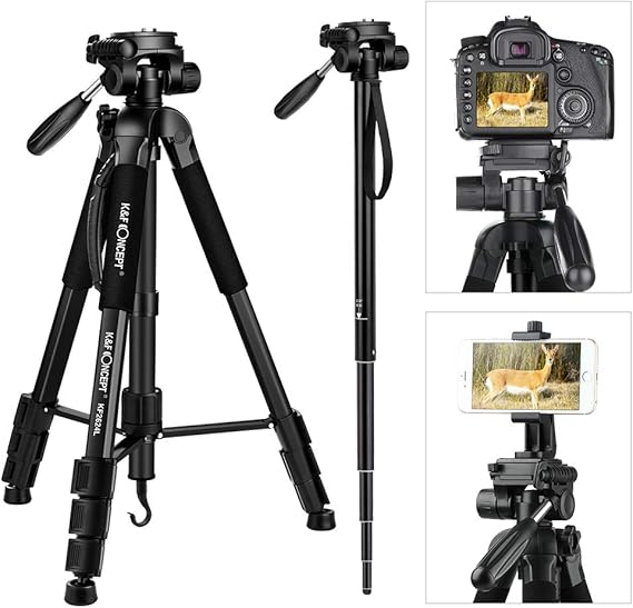 Portable Tripod,K&F Concept 70"/177cm Travel Tripod Outdoor Compact