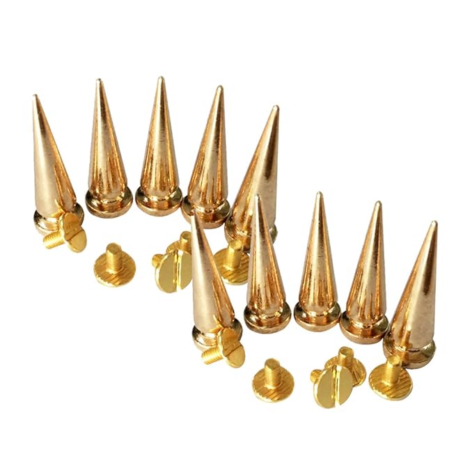 Sharplace 10pcs Kupfer Kegel Nieten 29mm Killernieten Schraubennieten Leder Handwerk Spike Nieten