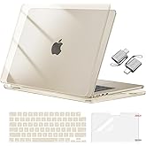 MOSISO Compatible with MacBook Air 15 inch Case 2026 2025 2024 2023 M4 A3241 M3 A3114 M2 A2941 with Liquid Retina Display Touch ID,Plastic Hard Shell&Keyboard Skin&Screen Film&Type C,Crystal Starlight