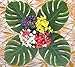 48pcs Large Artificial Tropical Palm Leaves,13.8 by 11.4 inch, Hawaiian Luau Party Tiki,Aloha Jungle Beach Birthday Decorations