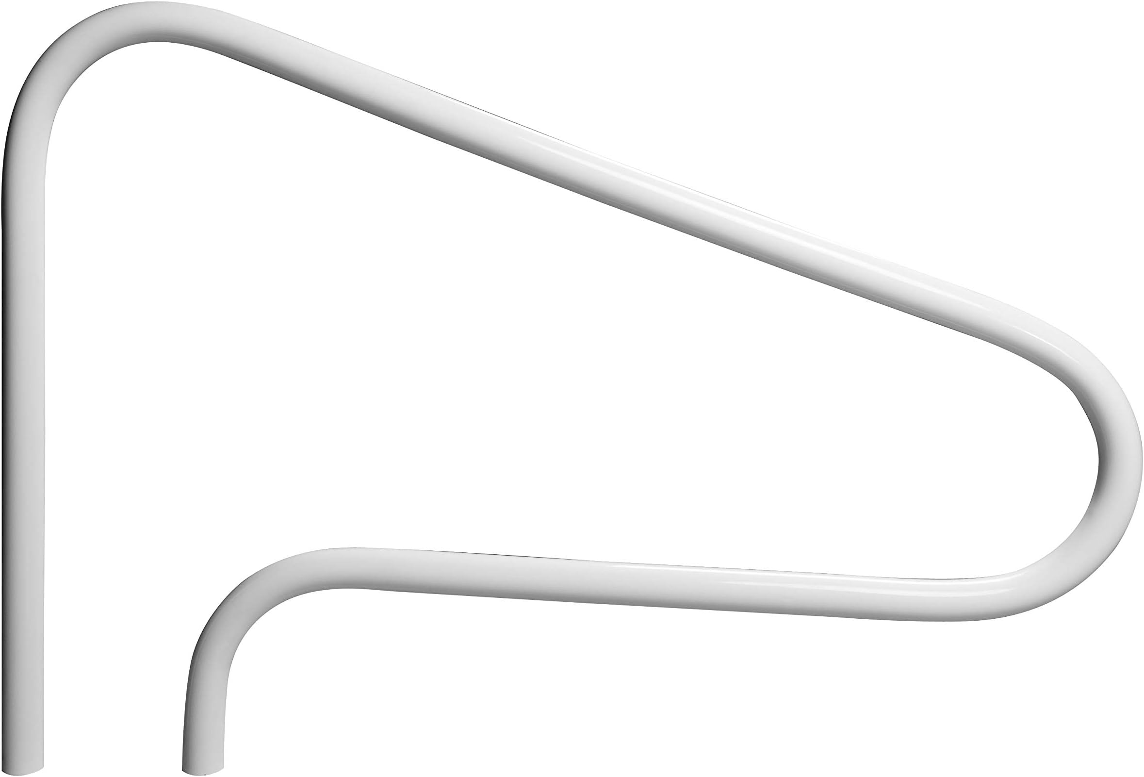 Rust Proof RTD-348 Gray 3-Bend Return-to-Deck "Figure 4" Swimming Pool Handrail - 32" H x 48" W (Matching Color Escutcheons and Freight Included)