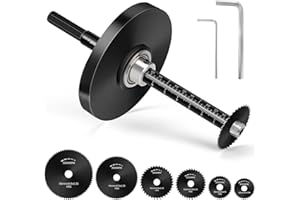 THINKWORK Inside Pipe Cutter for PVC Pipe, Cutter Tool Set with Scale - Adjustable Depth Gauge, 6PCS Saw Blades & 4" Black Hex Shank, Internal PVC ABS Pipe Cutter Set