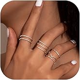 THUNARAZ 8Pcs 1mm Stainless Steel Rings for Women Men Fashion Plain Band Knuckle Stacking Midi Thumb Dainty Thin Rings Set Size 5-10 Silver Gold Tone