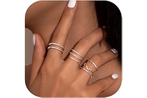 THUNARAZ 8Pcs 1mm Stainless Steel Rings for Women Men Fashion Plain Band Knuckle Stacking Midi Thumb Dainty Thin Rings Set Size 5-10 Silver Gold Tone