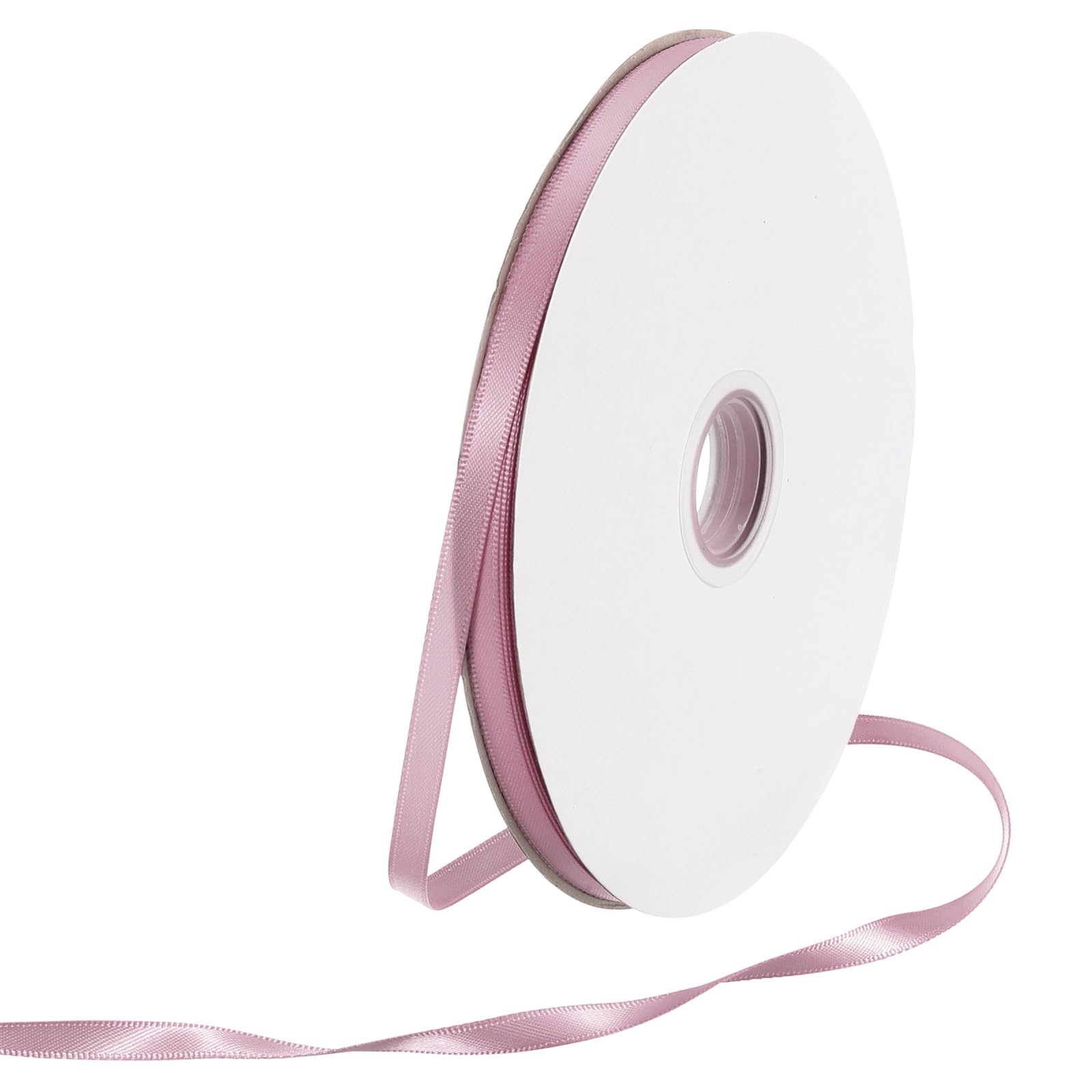 Rebower 6mm Satin Ribbon 91m Thick Double Face Grosgrain Silk Ribbon, [for Gift Wrapping, Hair Bows, Wedding, Cake, Flower] - 100 Yard/300ft/ Dusty Pink