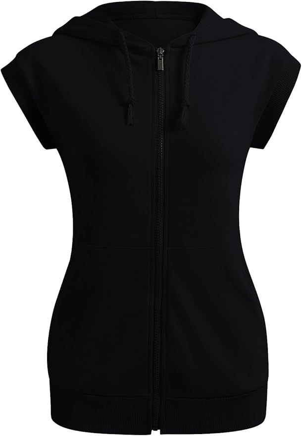 white sleeveless hoodie women's